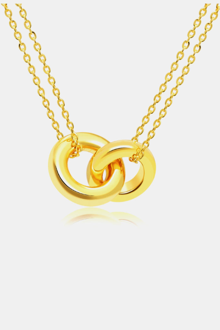 Linked Ring Pendant Necklace - Gold