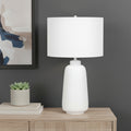 Cream Ceramic Cylinder Table Lamp - 26 in