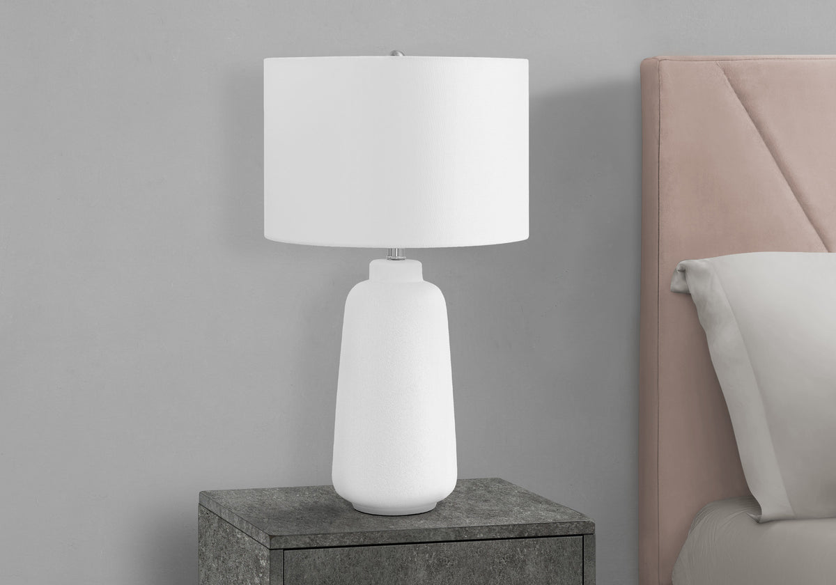 Cream Ceramic Cylinder Table Lamp - 26 in