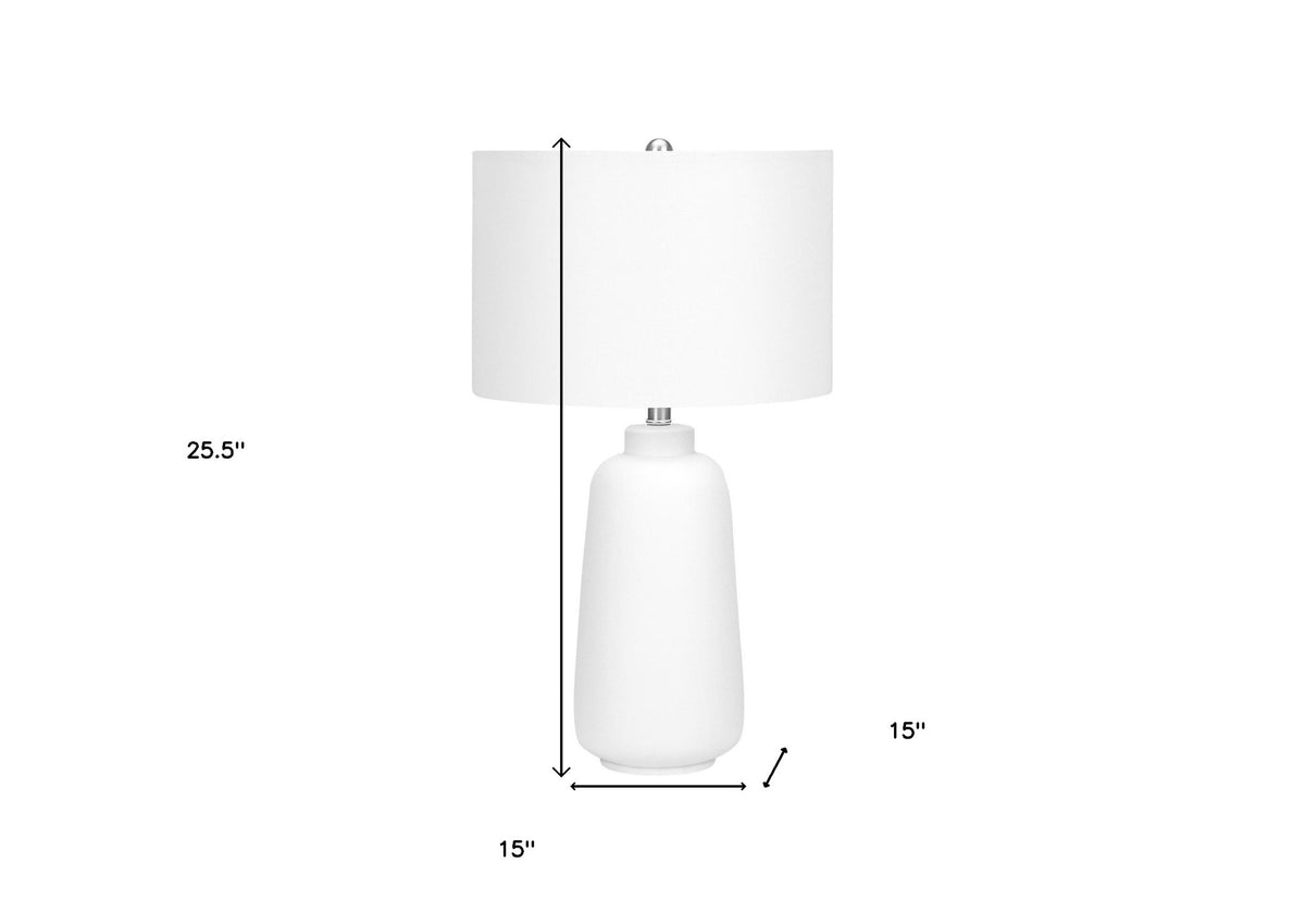 Cream Ceramic Cylinder Table Lamp - 26 in