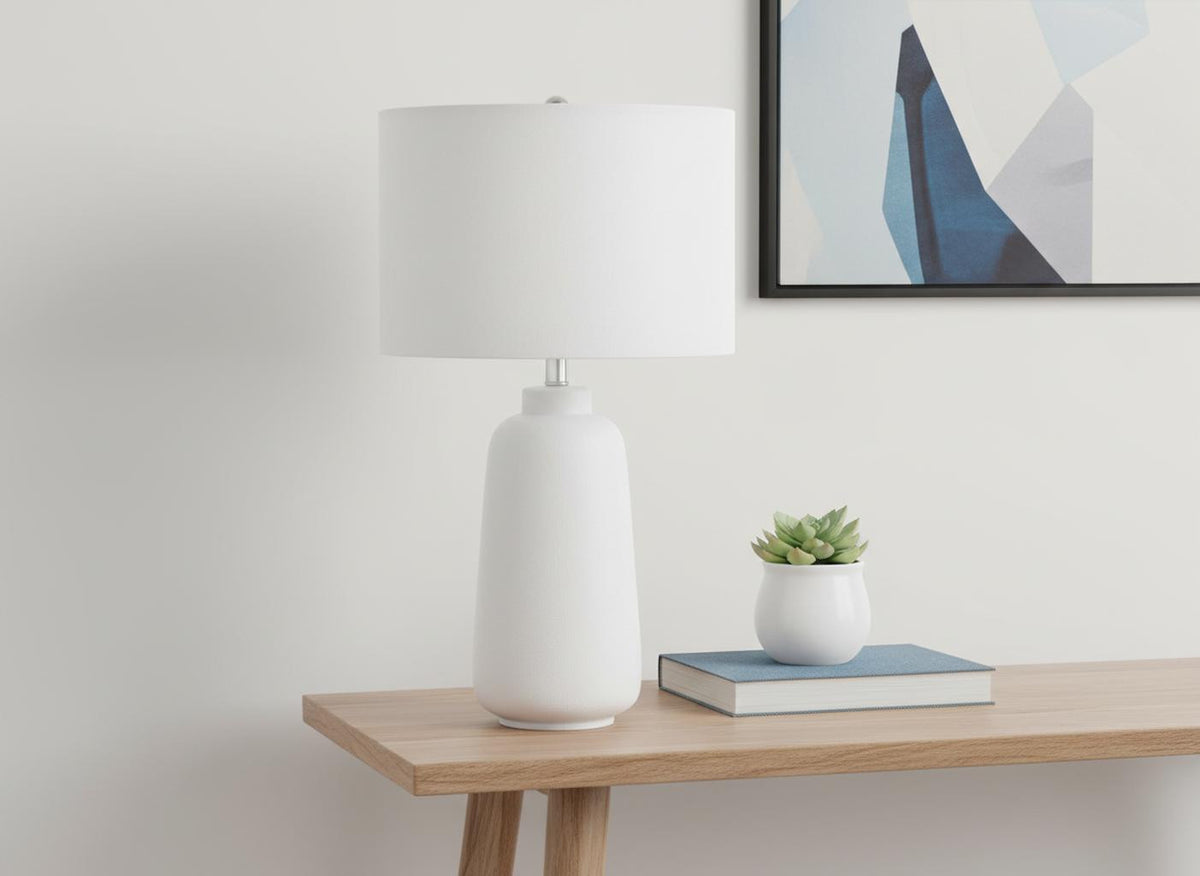 Cream Ceramic Cylinder Table Lamp - 26 in