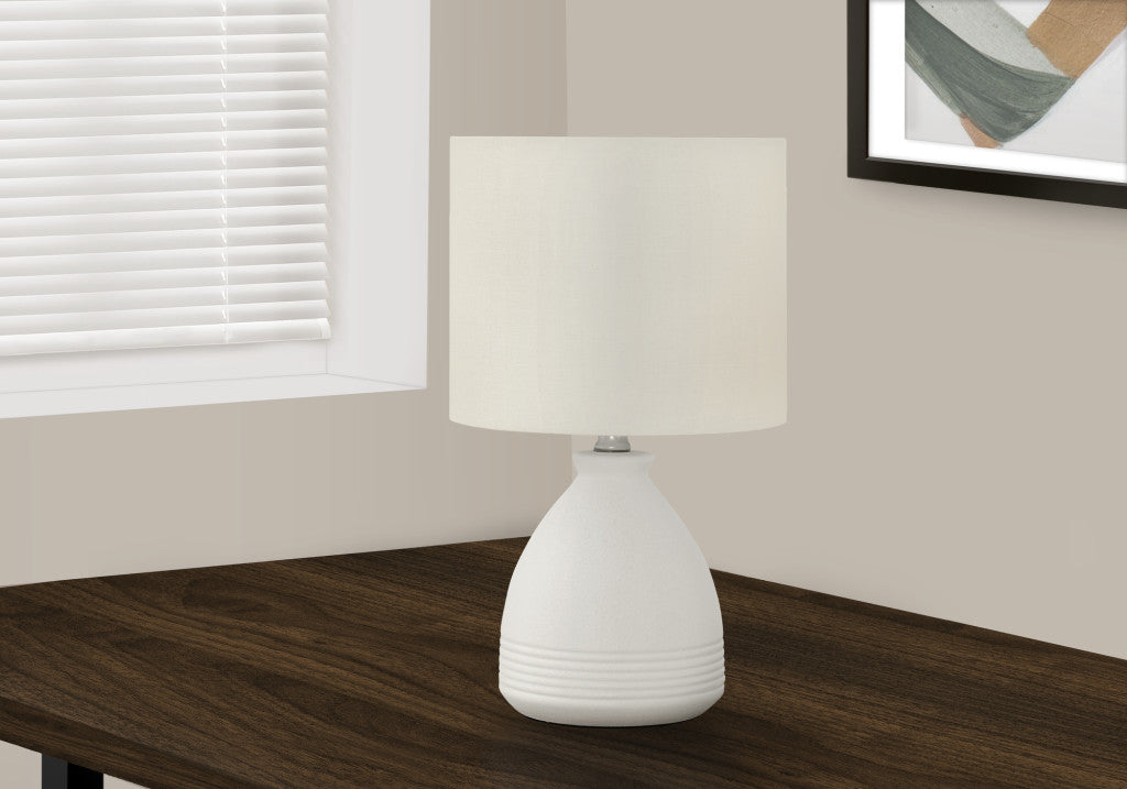Cream Ceramic Beehive Table Lamp - 17 in