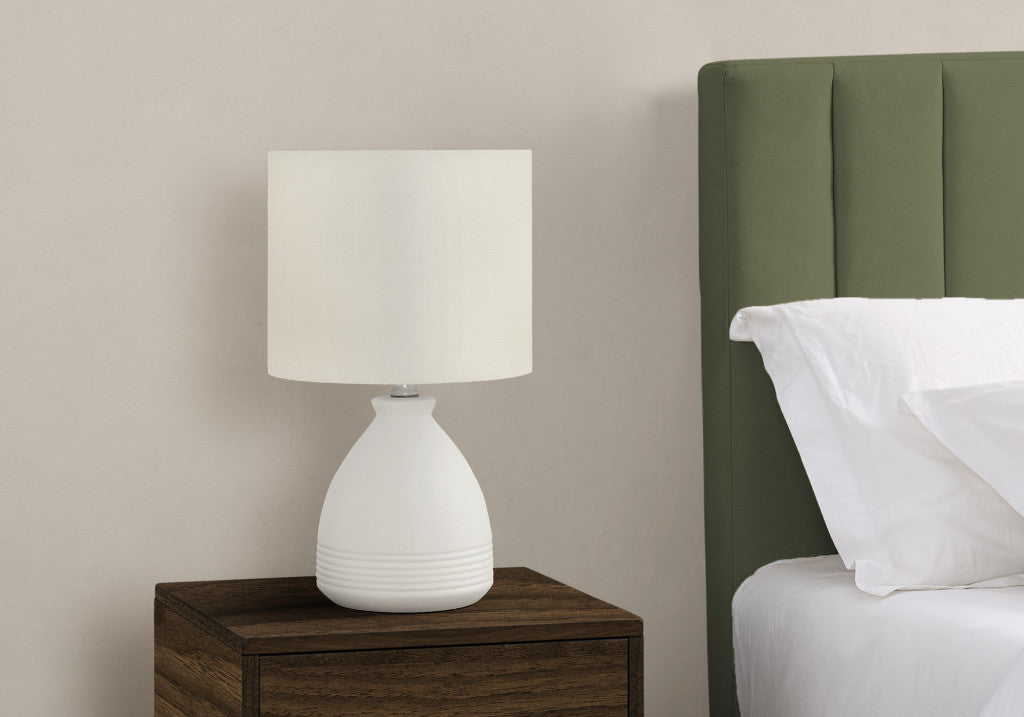 Cream Ceramic Beehive Table Lamp - 17 in