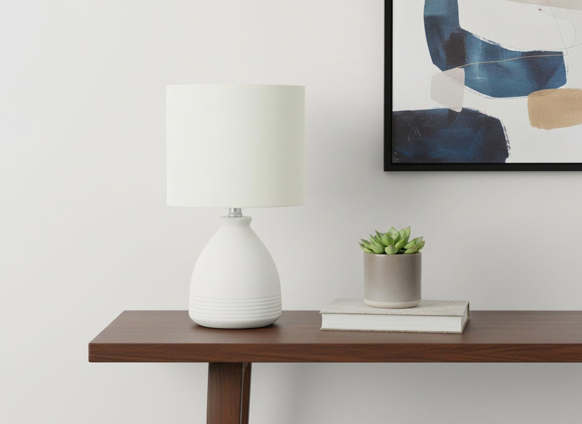 Cream Ceramic Beehive Table Lamp - 17 in