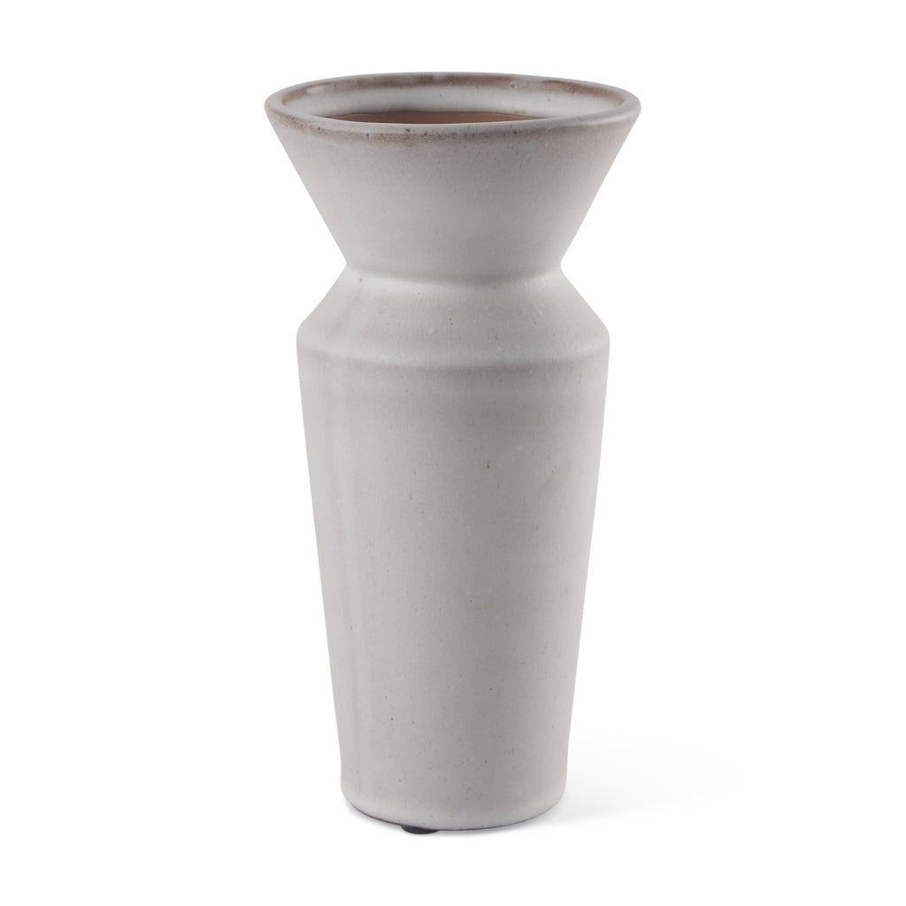Cream Ceramic Table Vase - 10 in