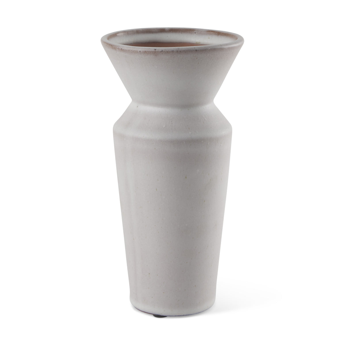 Cream Ceramic Table Vase - 10 in