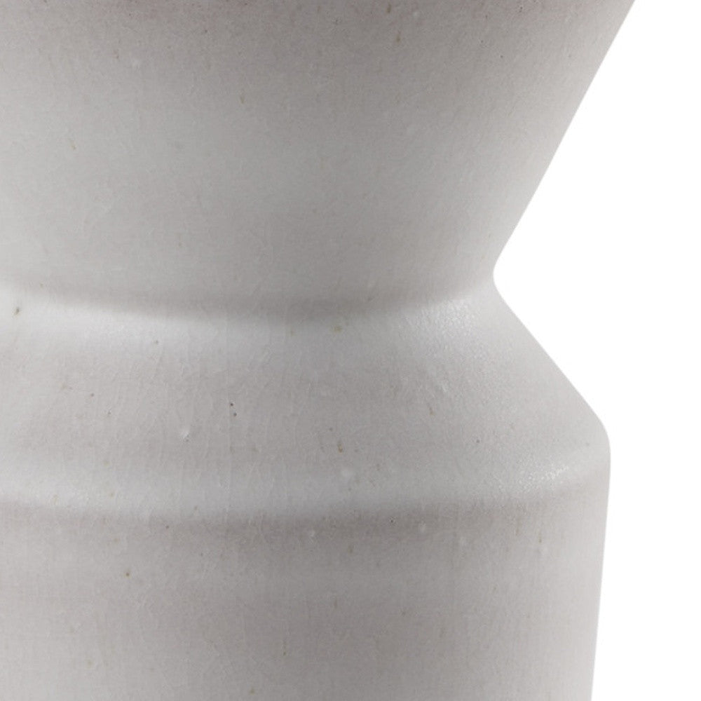 Cream Ceramic Table Vase - 10 in