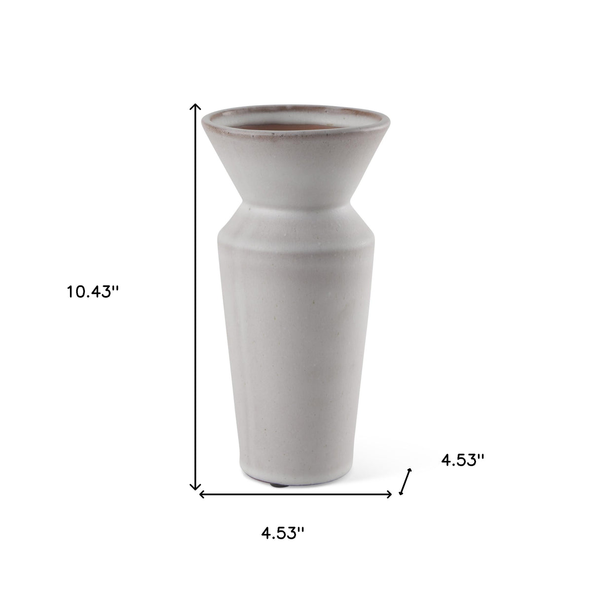 Cream Ceramic Table Vase - 10 in
