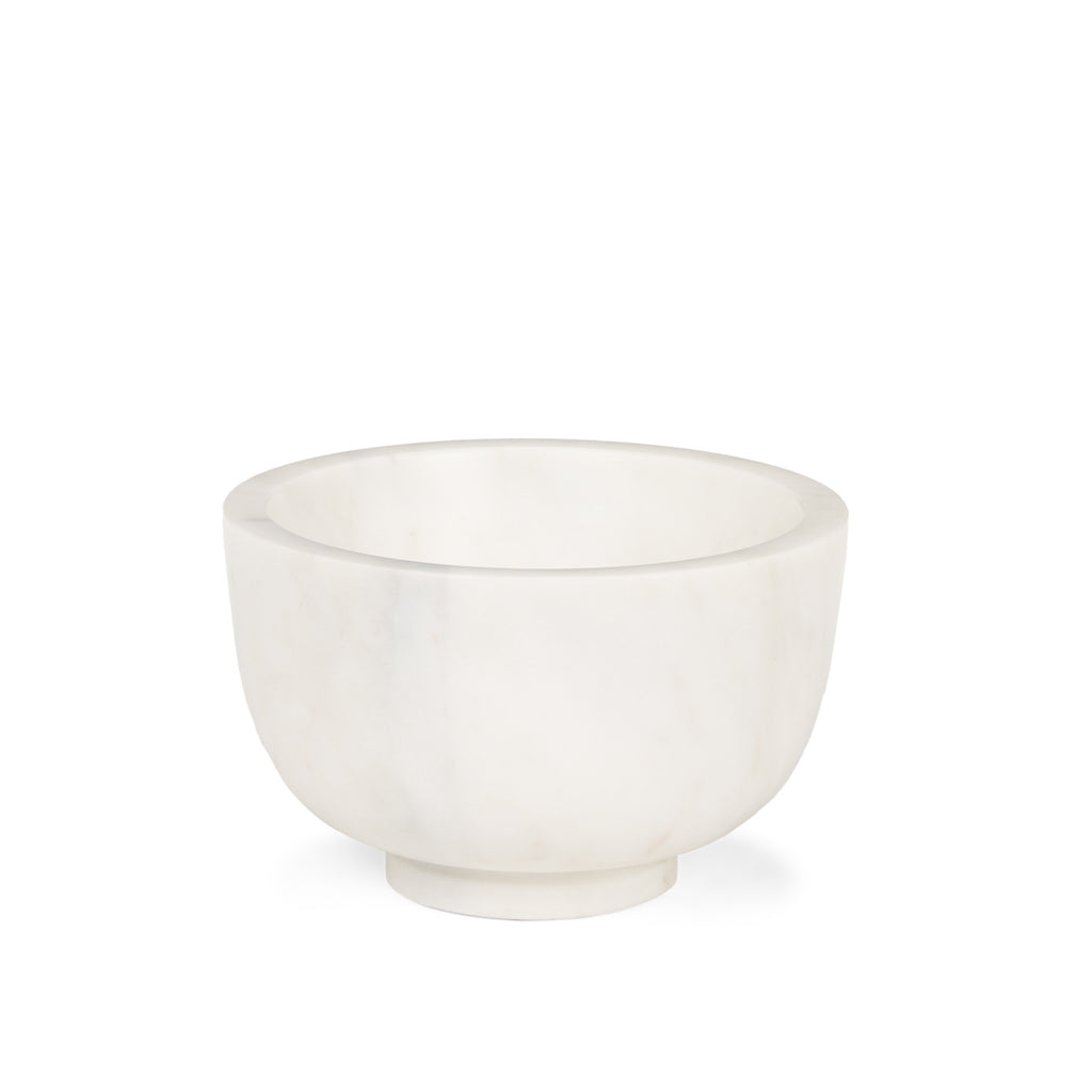 White Marble Round Bowl - 7 in