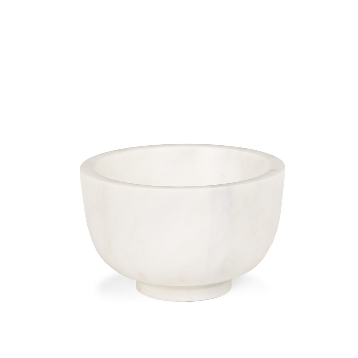 White Marble Round Bowl - 7 in