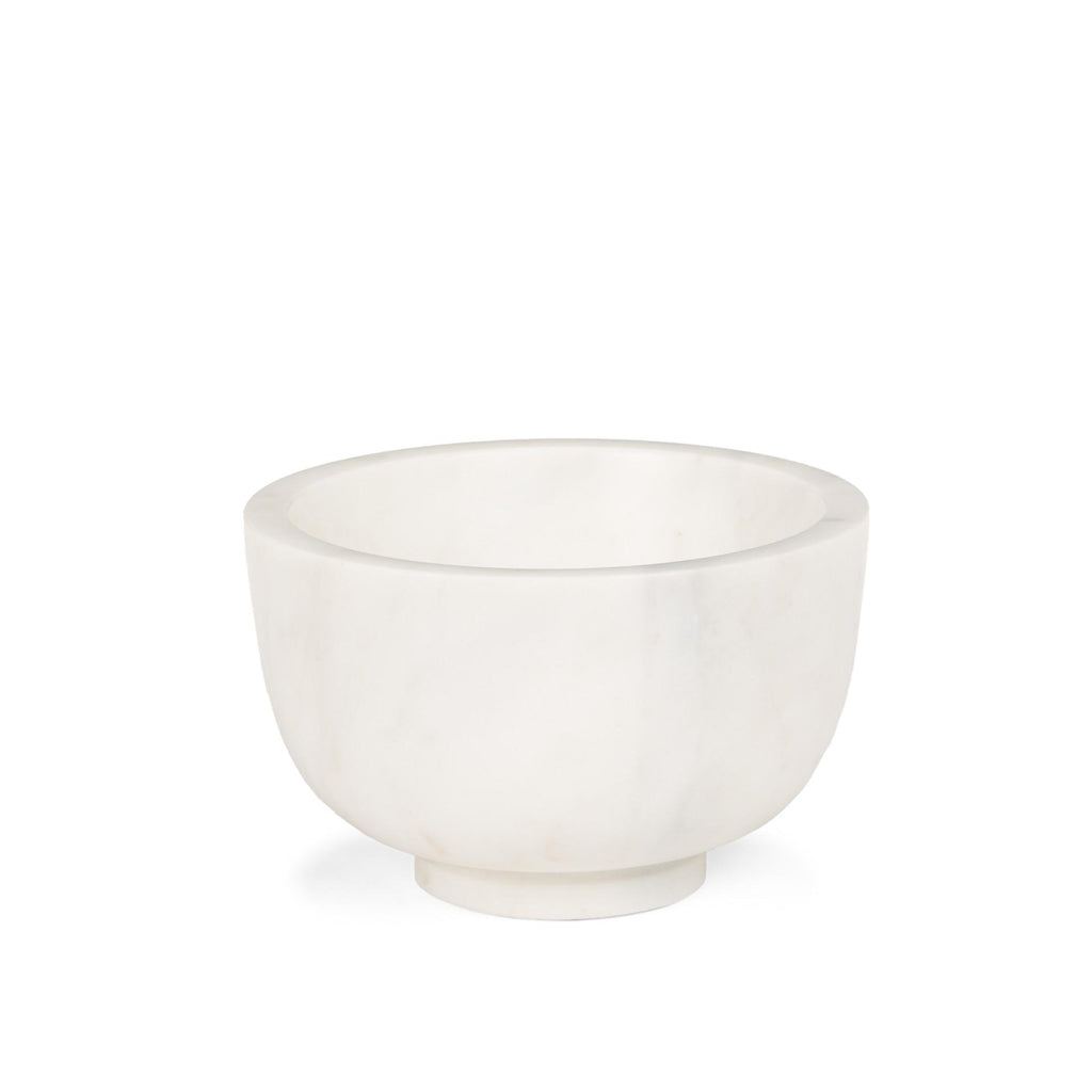 White Marble Round Bowl - 7 in
