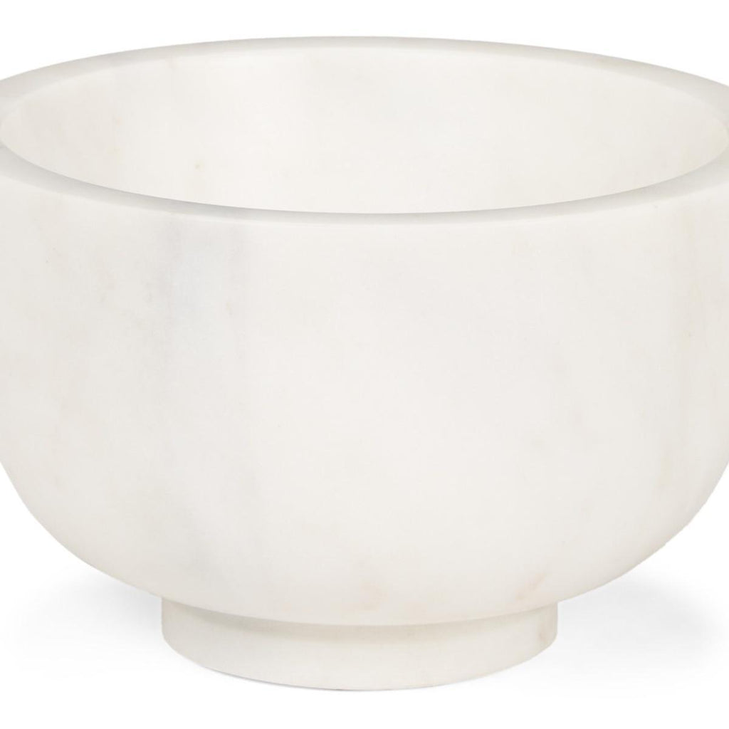 White Marble Round Bowl - 7 in