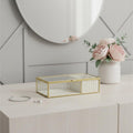 Gold Glass Two-Section Jewelry Box - 10 in