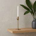 Antiqued Brass Taper Candlestick - 10 in