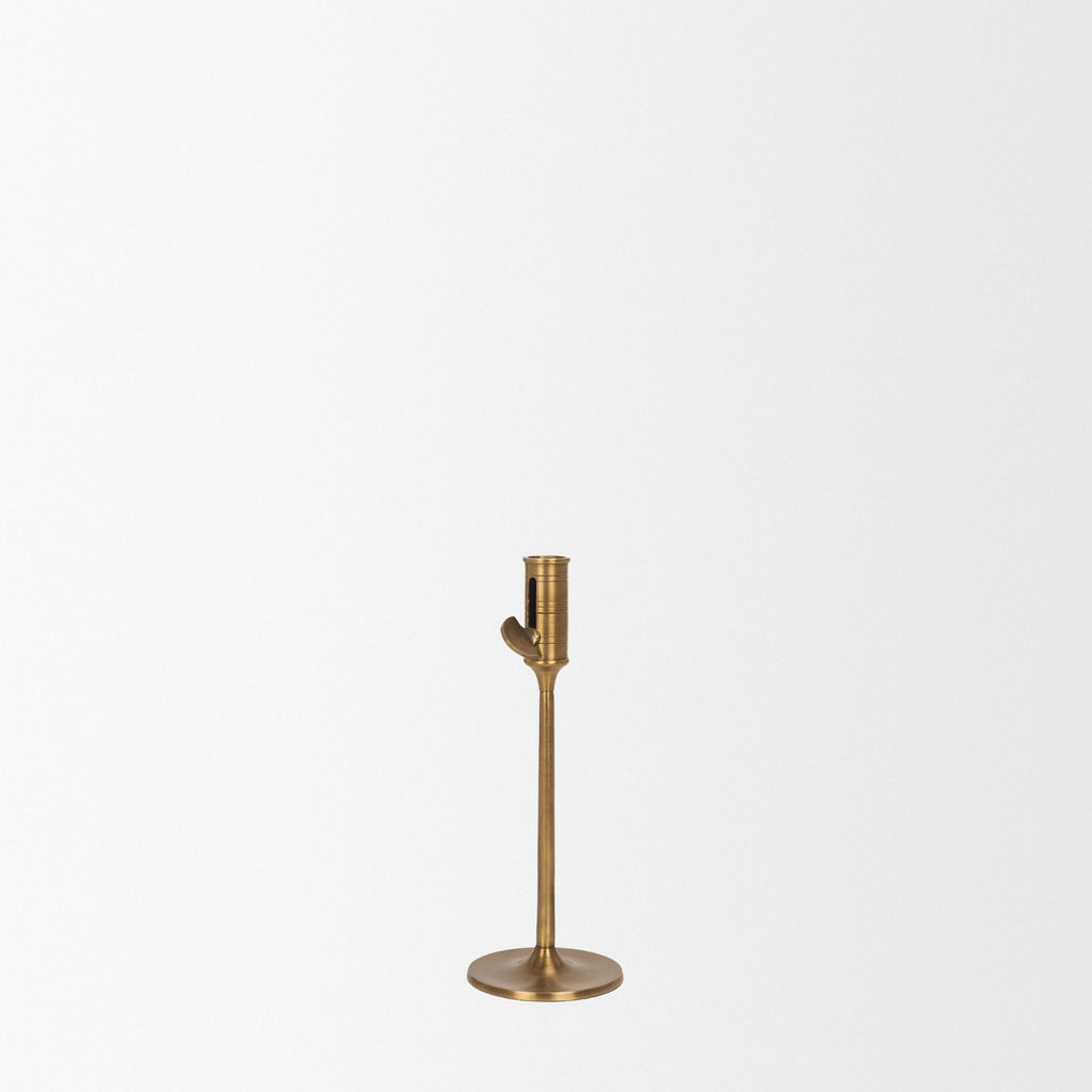 Antiqued Brass Taper Candlestick - 10 in