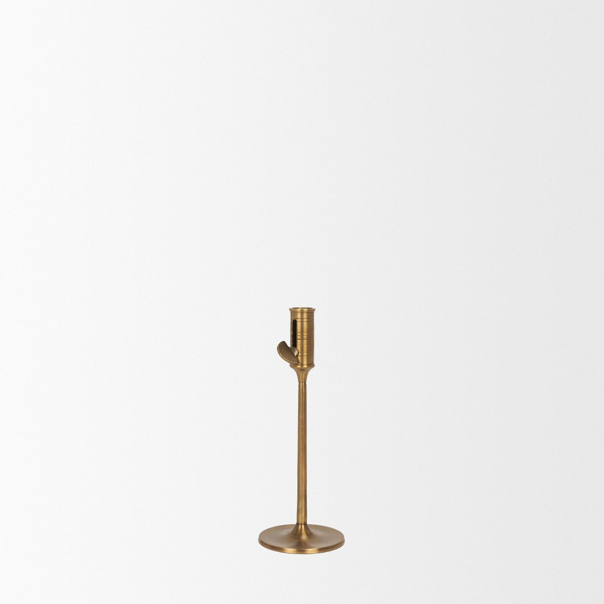 Antiqued Brass Taper Candlestick - 10 in