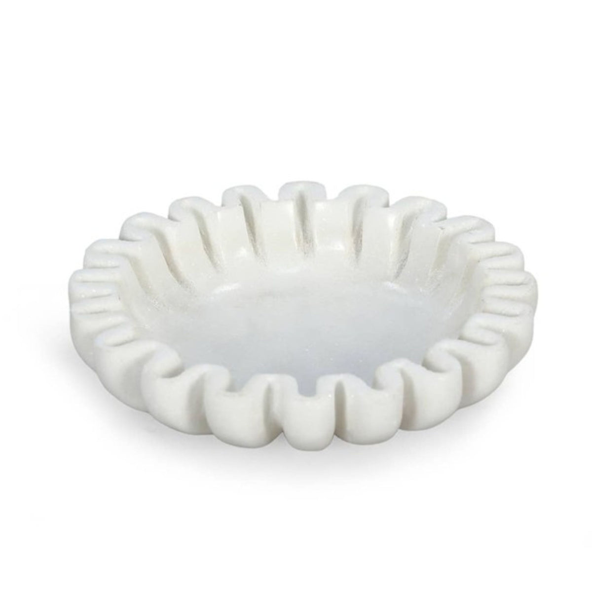 Scalloped Marble Trinket Tray - 6 in