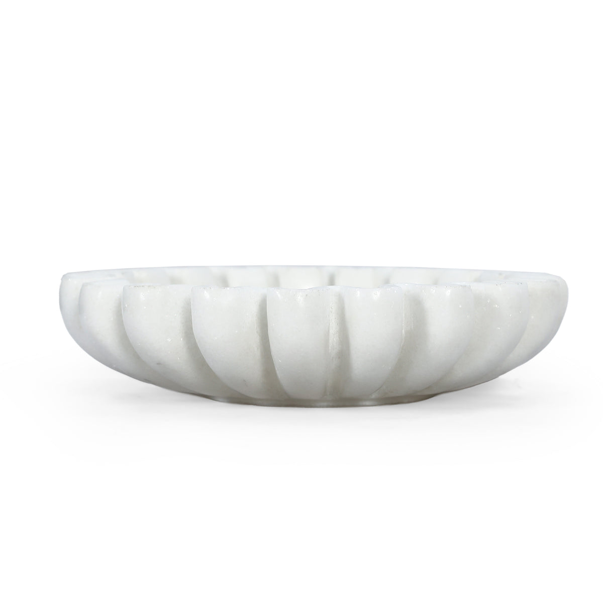 Scalloped Marble Trinket Tray - 6 in