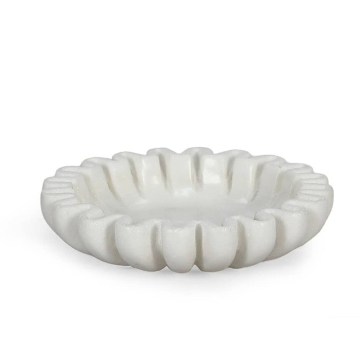 Scalloped Marble Trinket Tray - 6 in