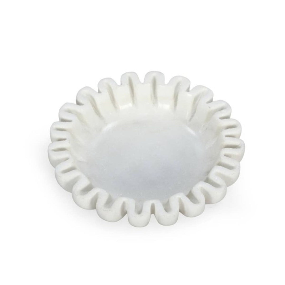 Scalloped Marble Trinket Tray - 6 in