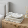 Fluted Marble Oblong Tray - 14 in