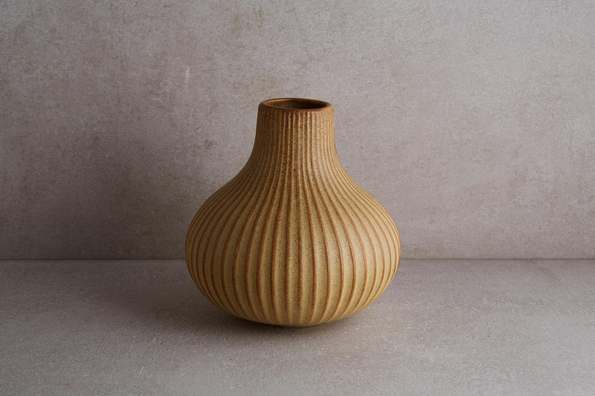 Sand Ribbed Ceramic Bud Vase - 6 in