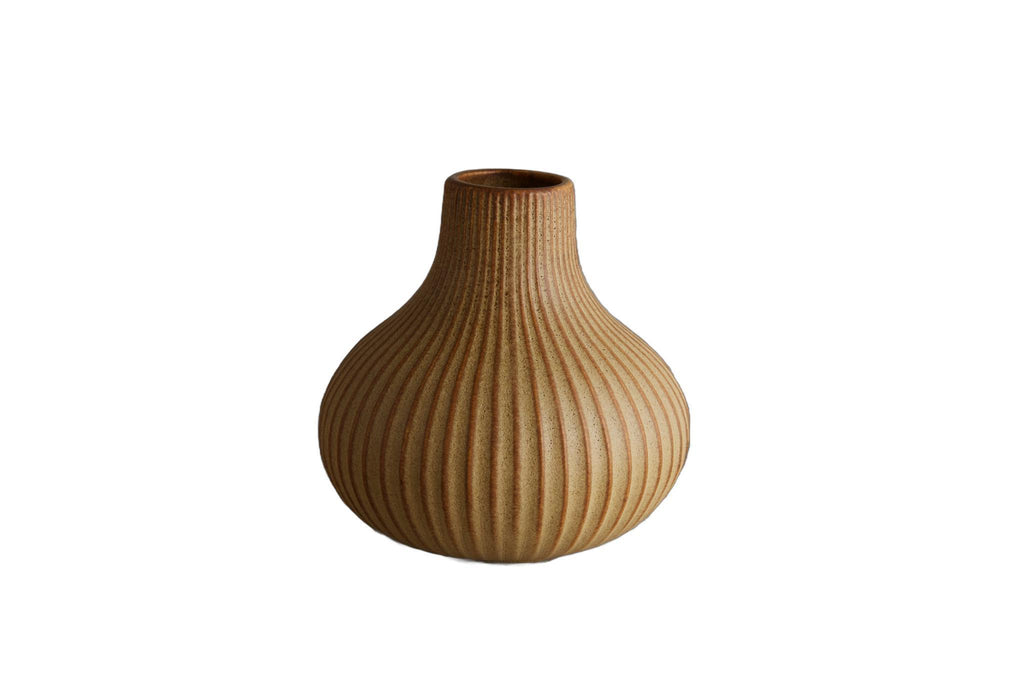 Sand Ribbed Ceramic Bud Vase - 6 in