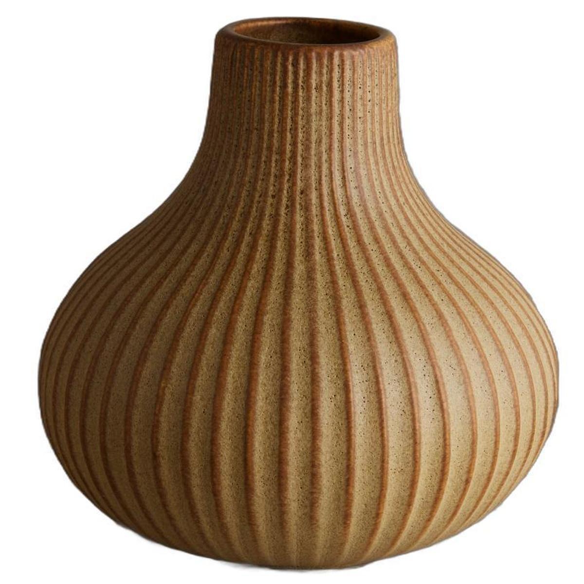 Sand Ribbed Ceramic Bud Vase - 6 in