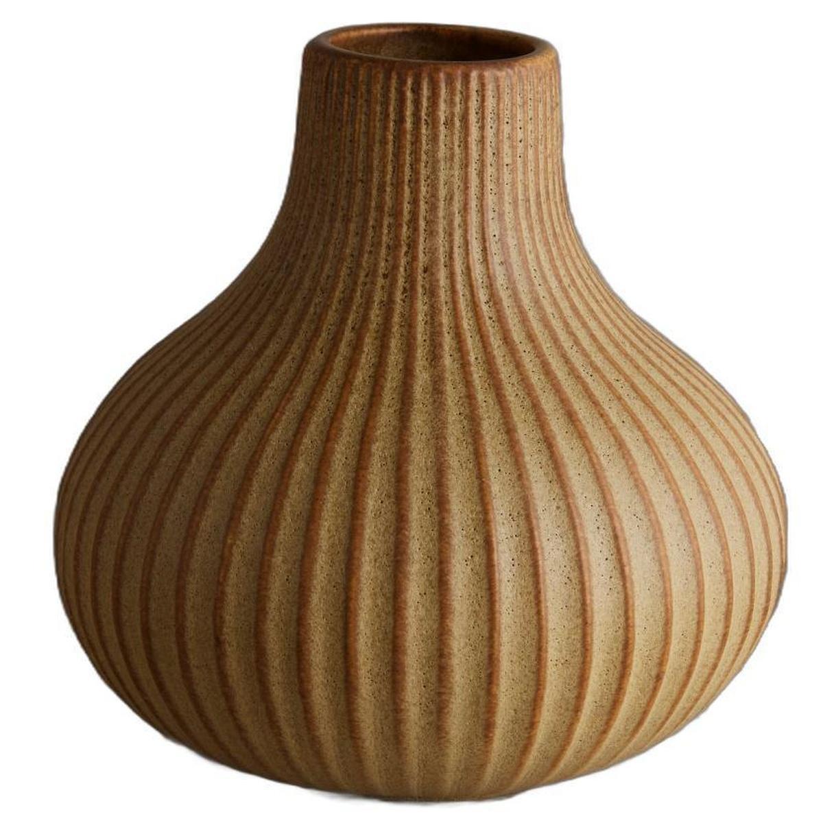 Sand Ribbed Ceramic Bud Vase - 6 in