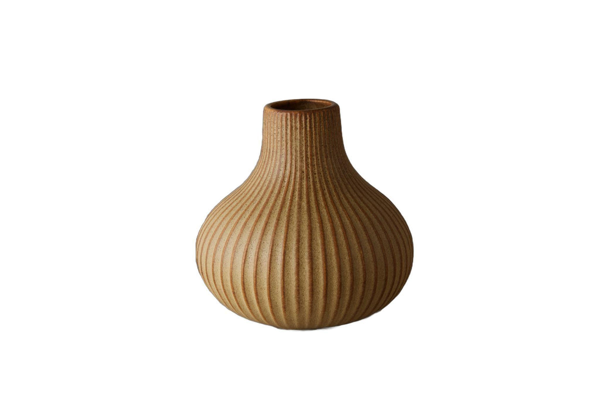 Sand Ribbed Ceramic Bud Vase - 6 in