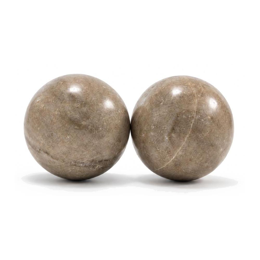 Beige Marble Decorative Orbs - Set of 2